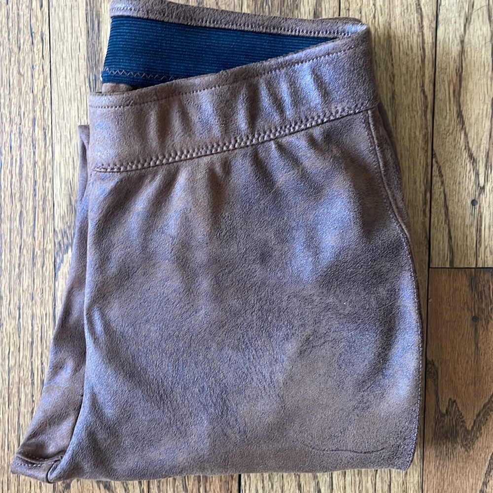 FREE PEOPLE Faux Brown Suede Leggings Size 24